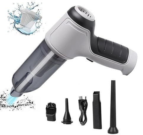 Soffiatore Aria Compressa, Ricaricabile Senza Fili Aspirapolvere Potente Alta Sicurezza Aspirapolvere Usb, Per Gonfiare E Aspirare Sacchetti,White