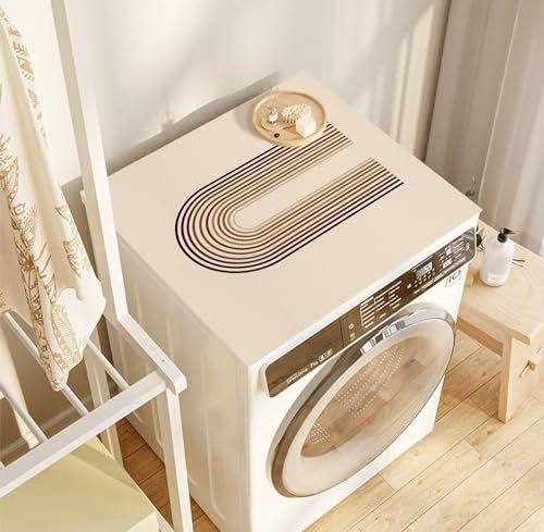 Estera Superior De Lavadora De Cuero De Pvc，Funda Lavadora，Nevera Cubierta Antipolvo， Cubierta Antipolvo Lavadora，Protector solar, barrera, apto para microondas y cocina L,65x70cm