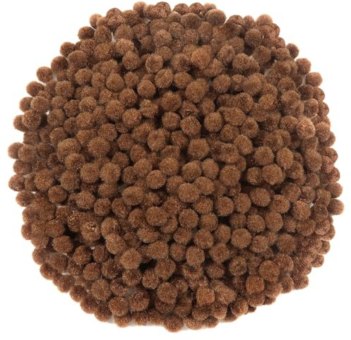 TOAOB 600 Stück Pompons 10mm Klein Hellbraun Pompom Flauschigen Plüsch set Bälle Kunst Bommel für Lustige DIY Kreative Handwerk