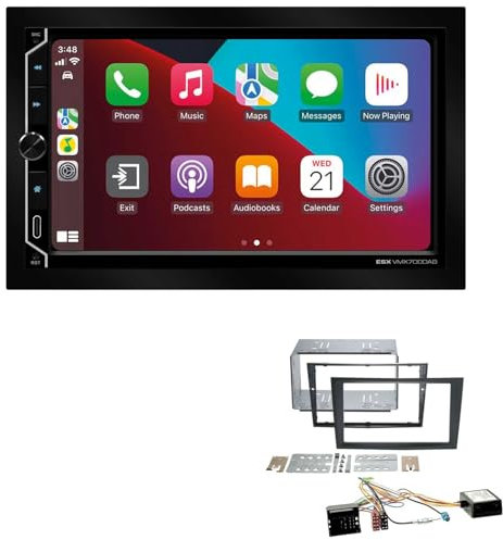 ESX VMX700DAB 2-DIN Autoradio kompatibel mit Wireless Apple CarPlay Android Auto Bluetooth DAB+ passend für Opel Astra H 2004-2010 inkl Canbus