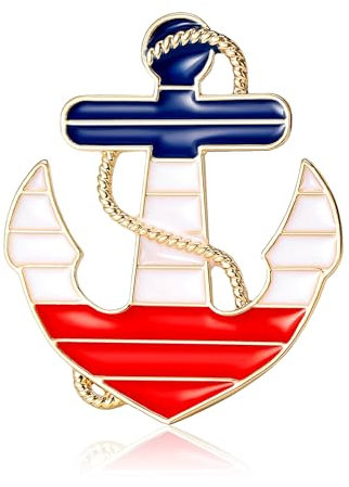 Belons Damen Brosche Anker Anstecknadel Legierung Emaille Brosche Mädchen Anstecknadel Pin Unisex Sicherheitsnadel Schmuckbrosche