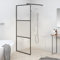 Gecheer Parete Doccia Walk in 90x195 cm Vetro Semi Smerigliato ESG Nero,A151873