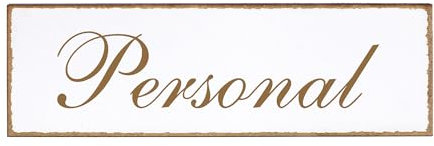Dekolando Deko Türschild - Personal - Schild 150 x 50 mm - Schilder Türschilder Namensschilder Wohnung selbstklebend Holzschild Tür Holzschilder