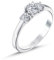 GIORO Sara Verlobungsring – 925 Sterling Silber mit 3 handgefassten Kristallen, Weißgold-Platin-Optik, eleganter Damenring für besondere Anlässe (56 (17.8))