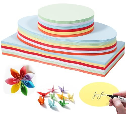 756 Stück Moderationskarten Set, Moderationskoffer Rund, Oval Und Rechteckig, 6 Farben Moderationskarten Selbstklebend Bunte, Lehrerbedarf für Präsentation Und Vortrag