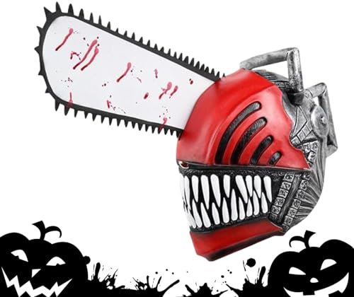 Chainsaw Man Denji Cosplay Maske, Anime Rollenspiel Latex Kopfabdeckung Maske, Latex Helm Halloween Karneval Kostüm, Requisiten Kettensäge Mann Kopfbedeckung Maske, Anime Cosplay Chainsaw Masque