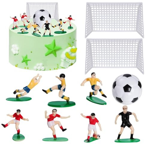 Fussball Tortendeko, Fußball Geburtstagstorte Dekoration, Fußball Cupcake Topper, Fussball Torten Deko Geburtstag Kinder, Fußball Spieler Tortenaufleger Deko, für Männer Junge Geburtstag Party (B)