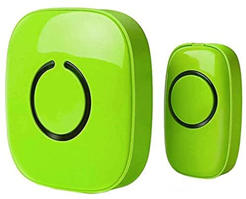 Funkklingel, Kabellose Türklingel 300m Reichweite, Wasserdicht Haustür Klingel kit mit Plug-In-Empfänger und Sender, 52 Melodien doorbell Mit LED Blitz (grün)