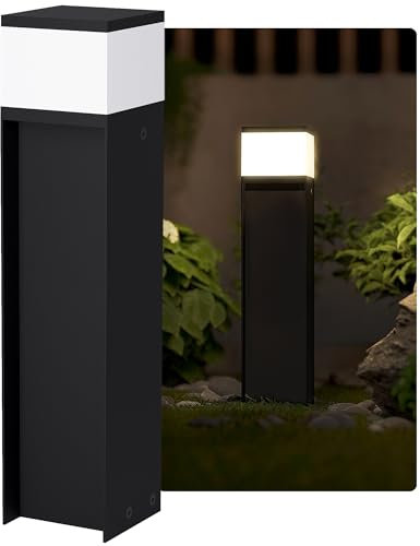 SSC-LUXon ZAVO Pollerleuchte Lichtsäule Wegeleuchte Standleuchte schwarz IP44 - Gartenlampe Wegelampe für draußen 230V