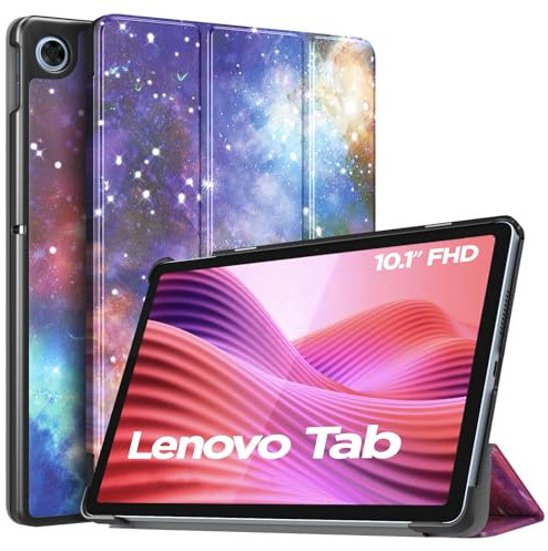 TiMOVO Hülle für Lenovo Tab 10,1 Zoll 2025, Schlank Leicht Schutzhülle mit Ständer & Harter Rückseite für Lenovo Tab 10,1 Tablet TB-311FU/TB-311XU, Auto Schlaf/Aufwach, Galaktisch Nebel