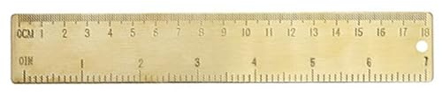 NUOBESTY Messing Lineal 7.36 Zoll Präzises Metall Zeichnungslineal Multifunktionales Lineal Für Schule Büro Künstler Tragbares Messlineal