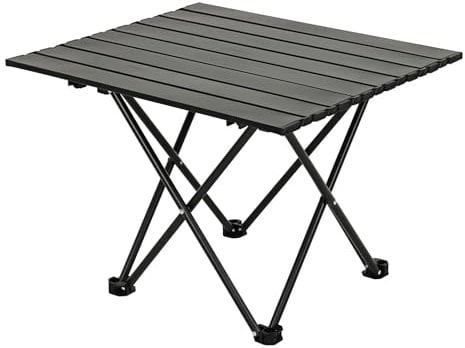 Well Home Klapptisch aus schwarzem Metall, 56 x 40 x 46 cm