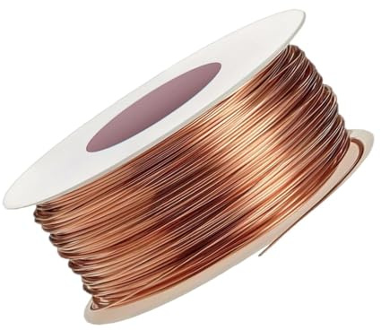 Dulynva Reiner Kupferdraht 1mm x 20m T2 Blanker Kupferdrähte Kupferkabel Basteldraht Schmuckdraht Kupferspulen Coil Wickeldraht Copper Wire für Elektrokultur Gartenarbeit Schweißen Elektrotechnik DIY