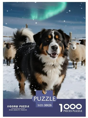 Bernese Mountain Dog1000 Piece Jigsaw Puzzle for Adultspet Dog Premium Box, Extra Fun Challenges, for Women/Men, Difficult Puzzle38x26cm/1000pcs