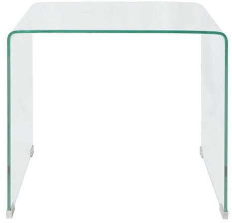 Eleganz Couchtisch aus gehärtetem Sicherheitsglas 49,5 x 50 x 45 cm - Transparenter Glastisch für Wohnzimmer, modern & stabil - Ideal für kleine Räume und Familien