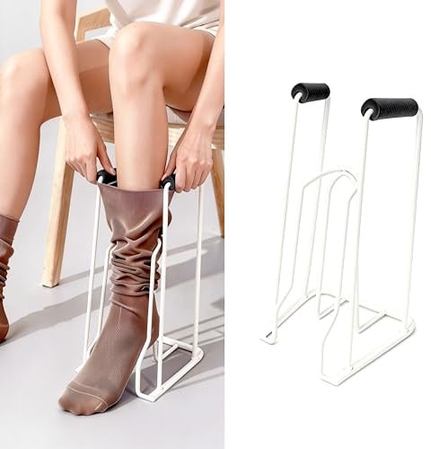 Anziehhilfe für kompressionsstrümpfe,Strumpfanzieher anziehhilfe,Sockenanziehhilfe aus Metall(Wadenumfang 42 cm oder kleiner),Anziehhilfe für Socken und Strümpfe für Senioren,Mobilitätseingeschränkt