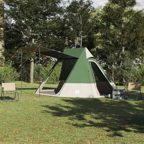 Geräumiges Campingzelt für 10 Personen, Grün, 482x360x227 cm, TAFT, Wasserdicht, mit E-Port & Lichtaufhänger, Ideal für Outdoor Abenteuer, Familien Camping & Garten, Leicht Tragbar