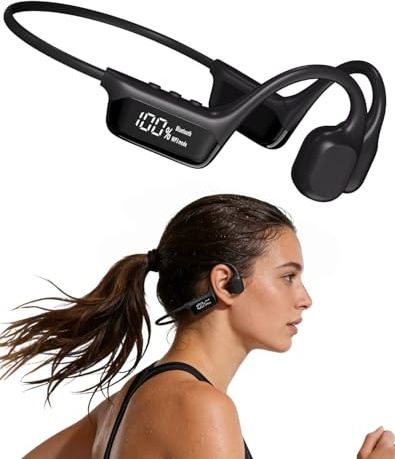 Aemmbon Luvant Bone Conduction Headphones — 360° Panoramic Audio, IPX8 Waterproof with Bidirectional Acoustic Noise Cancellation & Ultra-Long Battery Life for Sports, Work, and Everyday Use (Black)