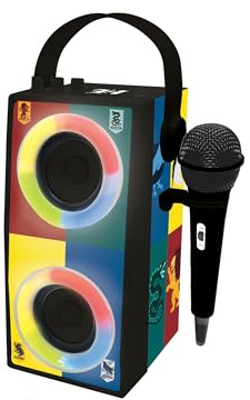 Lexibook, Harry Potter Enceinte Karaoké Bluetooth, BTP180HPZLXB | Microphone, Effets lumineux, sans fil, carte USB SD, Batterie rechargeable
