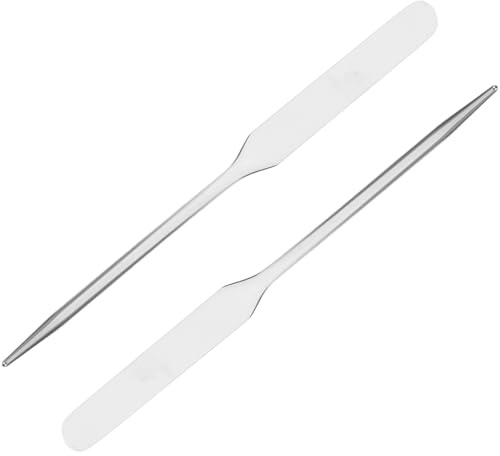 MOBUTOFU 2 Stück Make Up Mixer aus Edelstahl Kosmetikspatel zum Mischen von Foundation und Nagellack Einfache Form für Professionelles Makeup und Malen