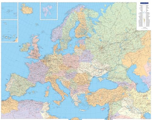 Kümmerly+Frey Europakarte politisch Poster 1:4,5 Mio.: Matt laminiert (Kümmerly+Frey Welt- und Kontinentkarte)