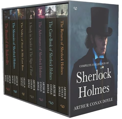 Sherlock Holmes Series Complete Collection 7 Books Set by Arthur Conan Doyle (Return,Memories,Adventures,Valley of Fear & His Last Bow,Case-Book,Hound of Baskerville & Study in Scarlet & Sign of Four)