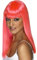 Smiffys Glamourama Perücke, Neon-Rosa, Lang, Glatt mit Pony
