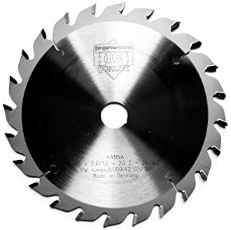 jjw-germany HM – Kreissägeblatt Hanna 165 x 20 Z= 24 WZ für Handkreissägen, 1 Stück, 4250980601469