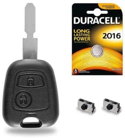 Coque Plip Boitier de Télécommande Clé Peugeot 406 206 SW CC HD Coupé ✚ Pile CR2016 - Kit iRace Keys®