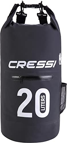 Cressi Premium Bolsa Seca Impermeable Multiuso con Bolsillo Zip y Portabotellas, Unisex Adulto, Gris, 20 L