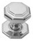 EUROART Solid Heavy Cast Octagonal Centre Door Knob Large (Fixed Knob) in Satin Chrome