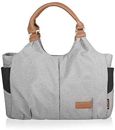Baninni Wickeltasche Palermo Hellgrau Windeltasche Babytasche Pflegetasche