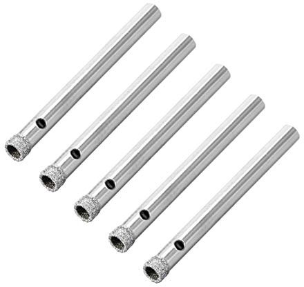 sourcing map 5mm Diamond Drill Bits Hole Saws for Glass Tile Porcelain Marble Ceramic Bottles Pots Brick 5 Pcs