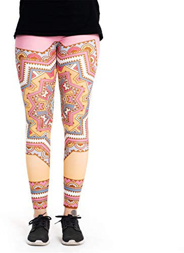 cosey Damen Rosa Mandala Leggings, Einheitsgröße