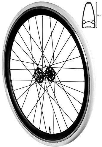 Redondo 28 Zoll Vorderrad Singlespeed Fixie Laufrad Felge Schwarz Weiss + Reifen