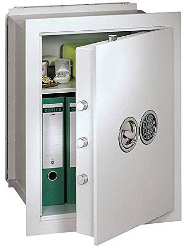 Müller Safe VN 2 Wandtresor, Mechanisches Kombinationsschloss ZKS anstatt des Doppelbartschlosses, Grad 0 nach EN 1143-1, H37xB49xT21 cm, 35 kg