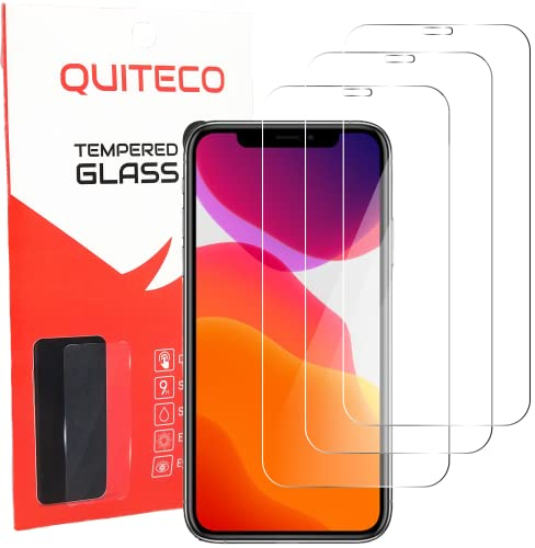 QUITECO Panzer Schutz Glas für iPhone 12 / iPhone 12 Pro [3 Stück] Schutzfolie Glas Display Panzerfolie Schutzglas