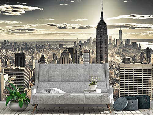 Oedim Fotomural Vinilo Adhesivo Ciudad con Rascacielos, Vinilo Adhesivo Decorativo para Habitaciones, decoración para Paredes