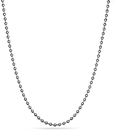 PAMTIER Men Womens Stainless Steel Small Ball Beads Chain Link Necklace Silver, 30 Inches 3mm(W)