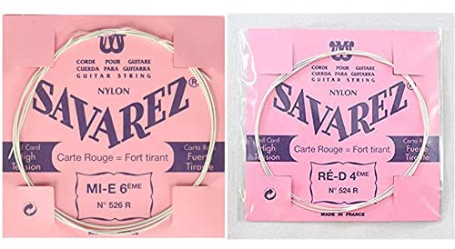 Savarez cordes pour guitare classique Traditional Concert 526R cordes simples - Mi6w standard & cordes pour guitare classique Traditional Concert 524R cordes simples - Re4w standard