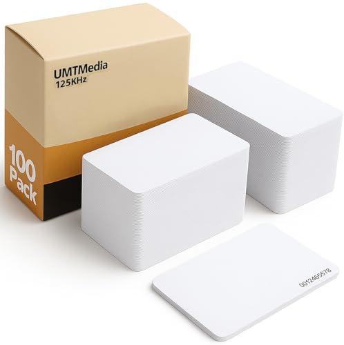 100Pcs 125Khz RFID Cards by UMTMedia® - EM4100 TK4100 Contactless Proximity Smart Card ID Entry Access Control Read Only