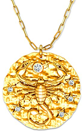 LillyMarie Damen Silberkette vergoldet Sterling-Silber 925 Vergoldeter Anhänger Sternzeichen Wassermann Glücksbringer längen-verstellbar Öko-Verpackung Geschenk Freundin