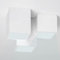 Partenopeautensili® Plafoniera moderna lampada soffitto 3 cubi gesso verniciabile luce LED 24W per faretti GU10 tensione ingresso 230V by universo (con faretti luce fredda 6500k)