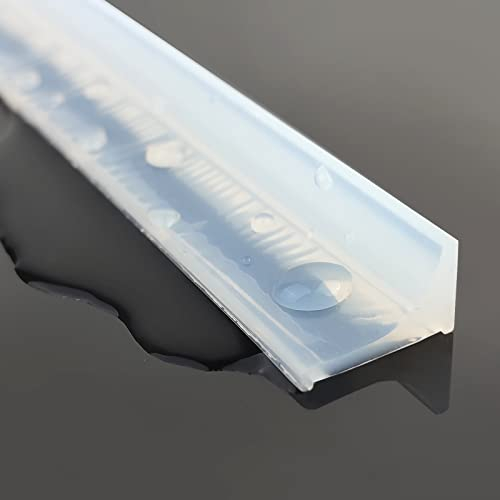 Adoture Barrière de douche pliable et système de rétention pour barrage d'eau et maintient l'eau à l'intérieur du seuil (L type Transparent, 2 M)