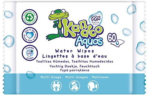 Kandoo Pack de 60 Lingettes Toilette Multi-Usage 99 % Eau Aquas