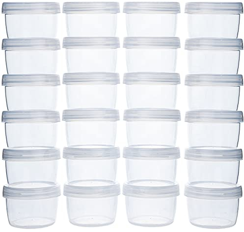 QILZO® Packung mit 24 Lebensmittelbehältern für Babynahrung, 200 ml, BPA-frei, mikrowellengeeignet, spülmaschinenfest, gefriergeeignet, mit Deckel, Wiederverwendbarer Behälter