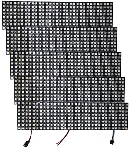 AZDelivery 5 x WS2812B Matrix LED Modul RGB anpassbar Individuell adressierbar WS2811 WS2812 IC LED Pixel Panel mit einer Matrix Screen Board mit RGB Unterstützung