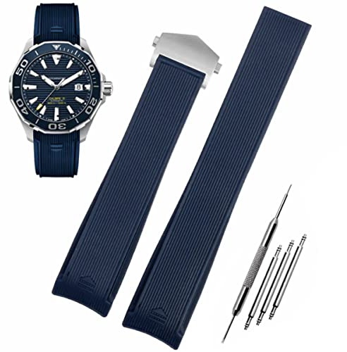 HEYOZURY Uhrenarmband für Tag Heuer 22mm Silikon Faltschnalle armband Aquaracer Serie Monaco Serie Ersatz Armband Original Armband Uhrenarmband for Tag Heuer