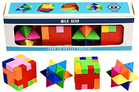 Wild Bear 3D Puzzle Erasers (Set of 4), Frame, Creative School Accessories. | picture frames, photo frames, frame, wooden photo frame, picture display, wall art mount, wooden tabletop, portrait gallery