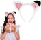 COLOFALLA Katzenohren Haarreif Katzen Stirnband Weiß Glitzer Karneval Halloween Haarreif Accessoires Kostüm Zubehör für Karneval Fasching Mottoparty Party